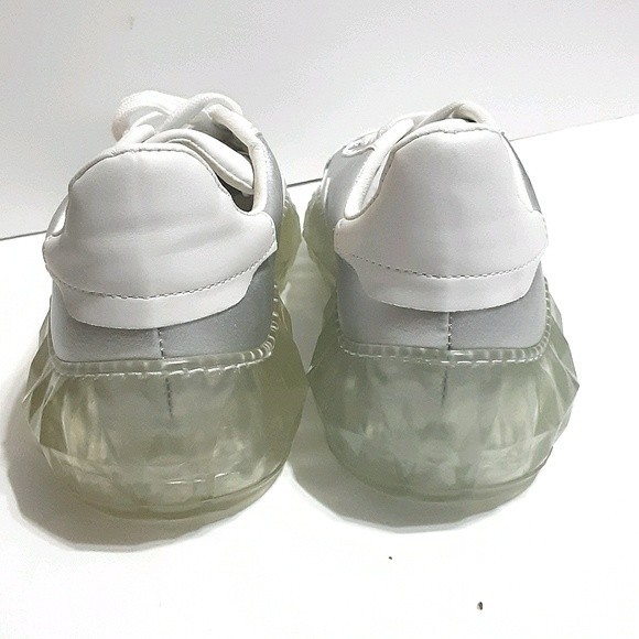 Chunky Platform PVC Transparent Diamond Sole Sneakers US 7.5 Streetwear Trendy - Picture 5 of 6